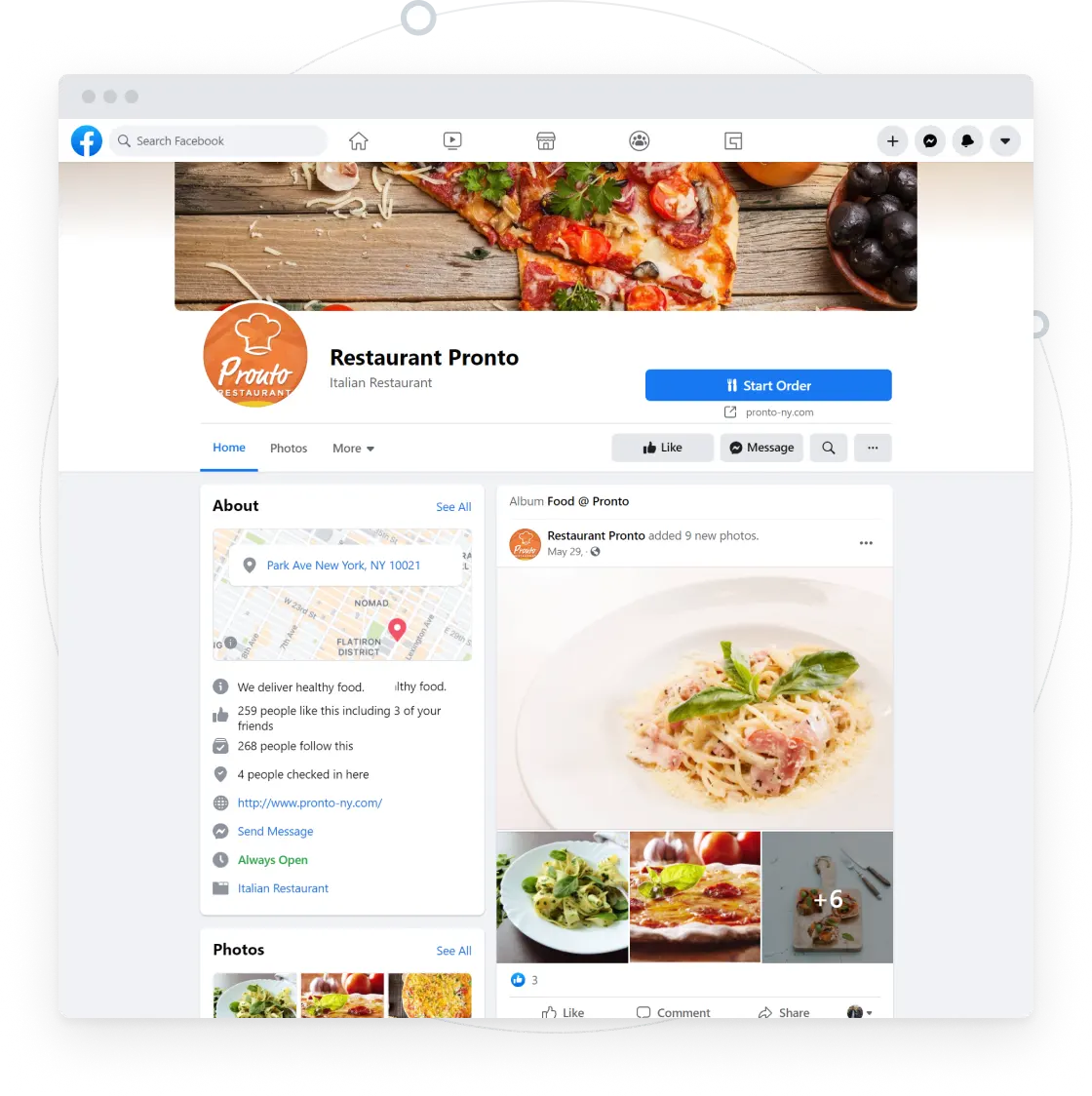 Legg til en Facebook-meny på nett for din restaurantside