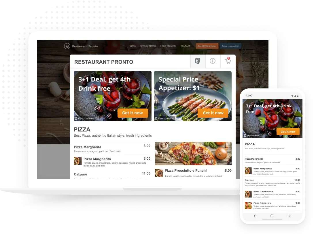 Use our online restaurant menu template to create a menu for your website